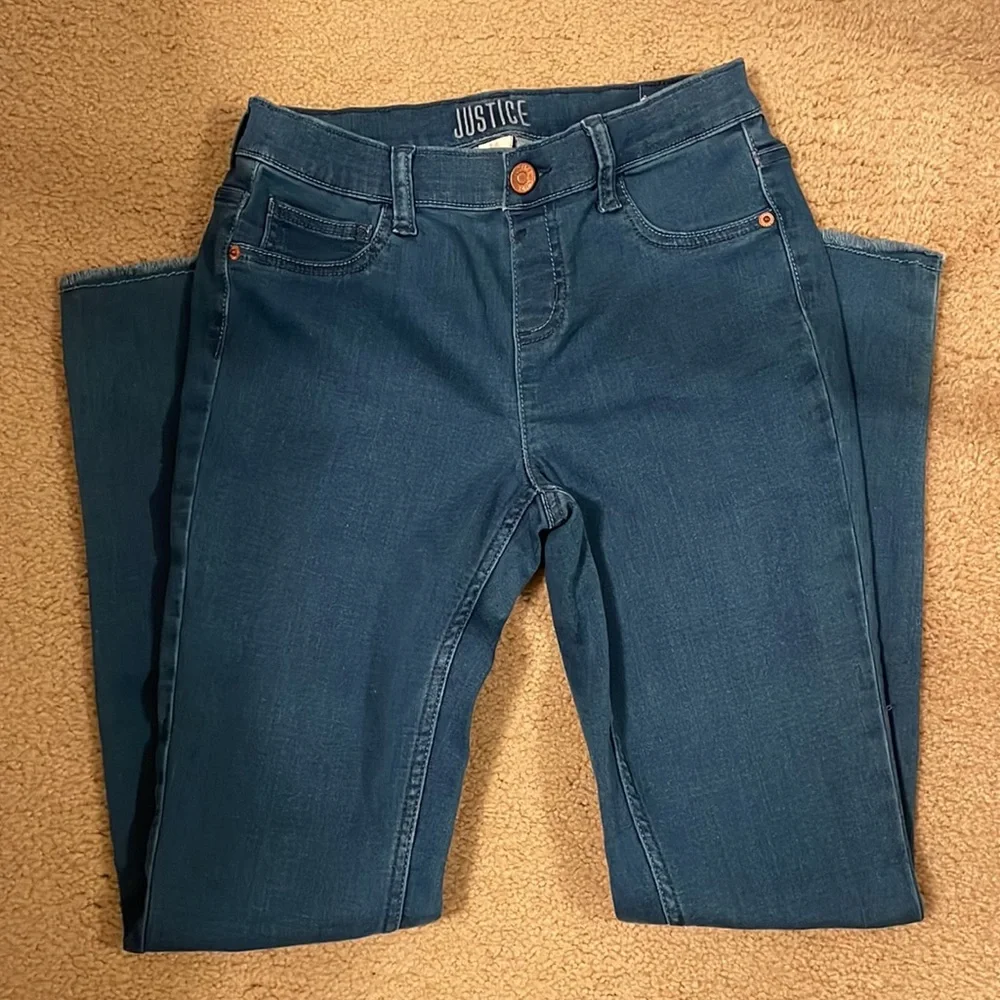 JUSTICE GIRLS MID RISE JEAN LEGGINGS.